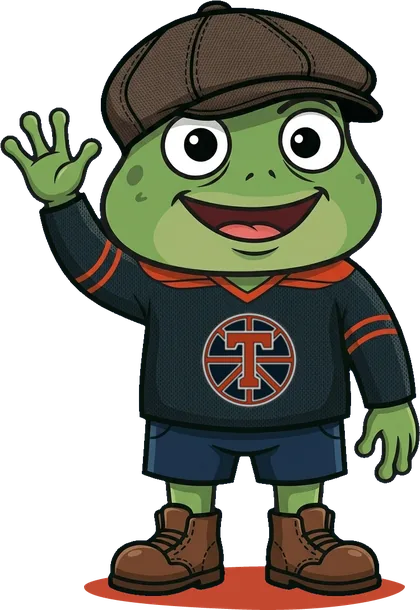 Toad, the app mascot, waving